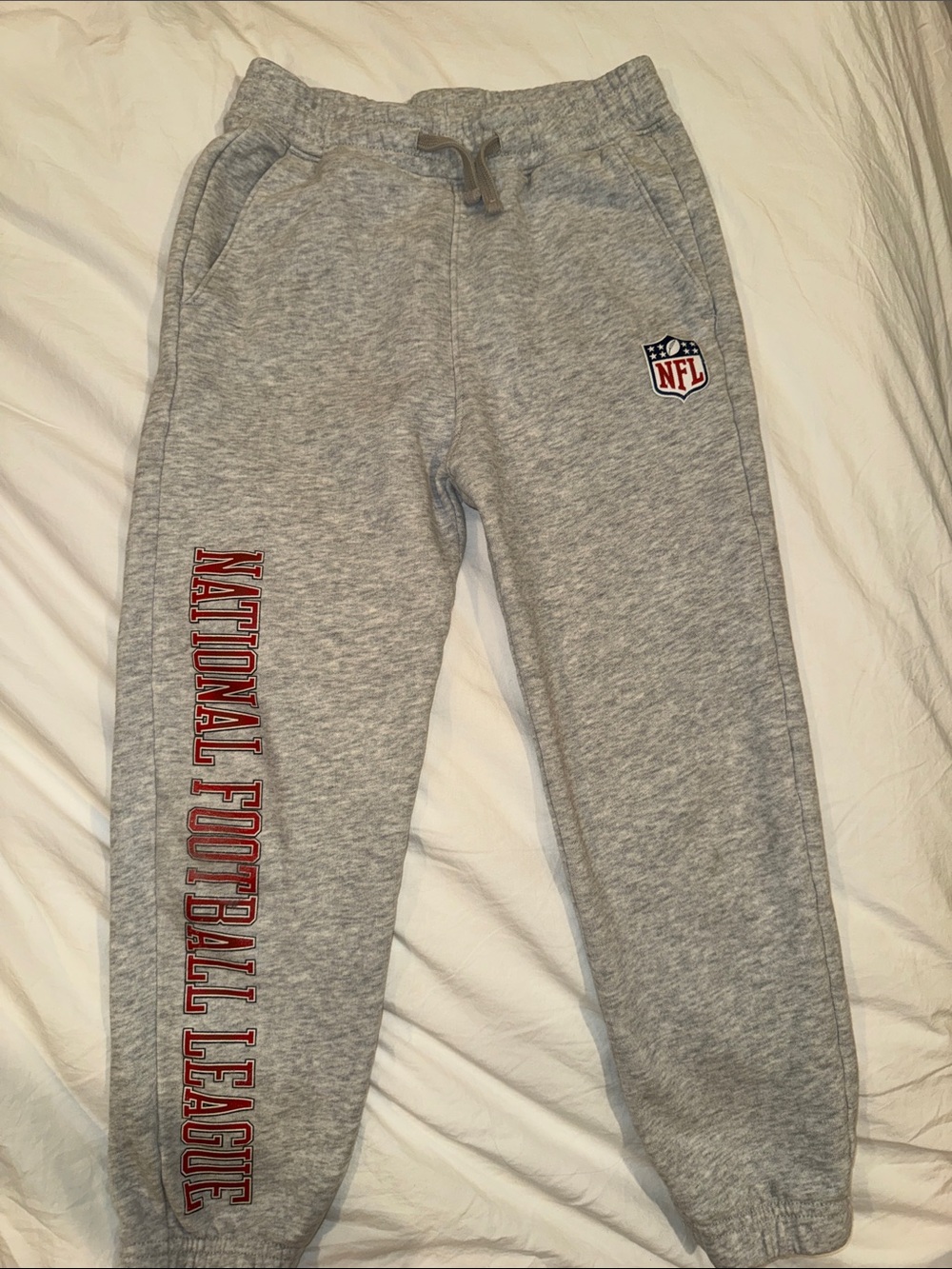 NFL Grey Kids Sweatpants with Red Lettering
